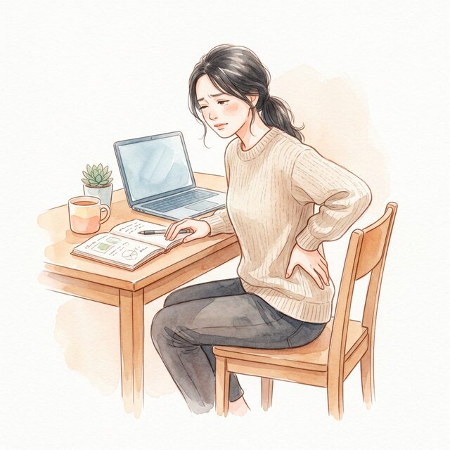 はじめに：腰痛に悩む女性のイメージ