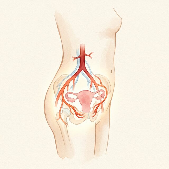 骨盤内の血流イメージ
