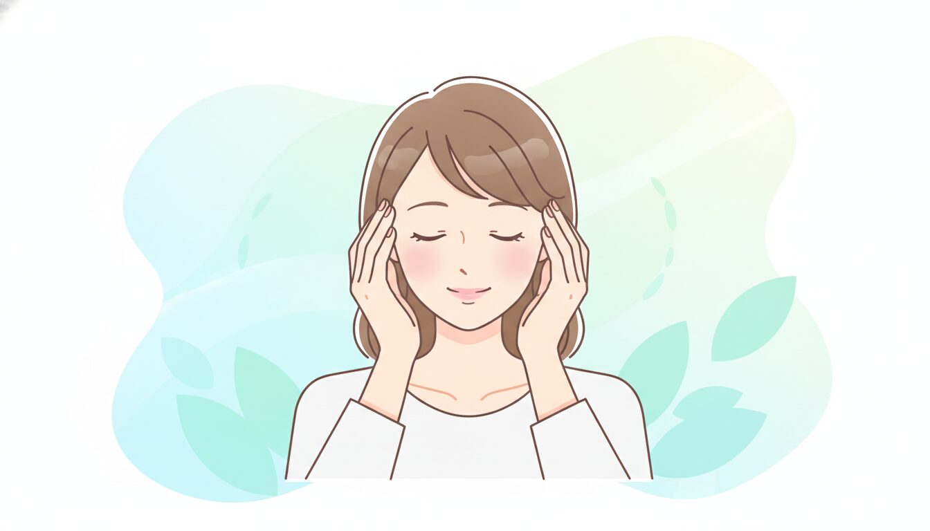 指の腹で頭皮をやさしくマッサージする女性