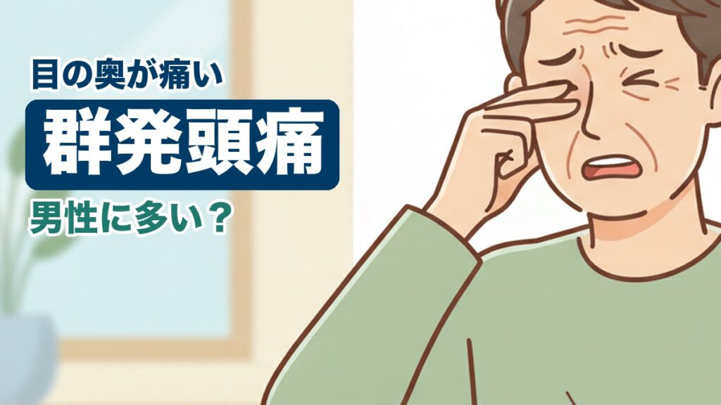 群発頭痛に悩む男性のイラスト｜おおた鍼灸院コラム
