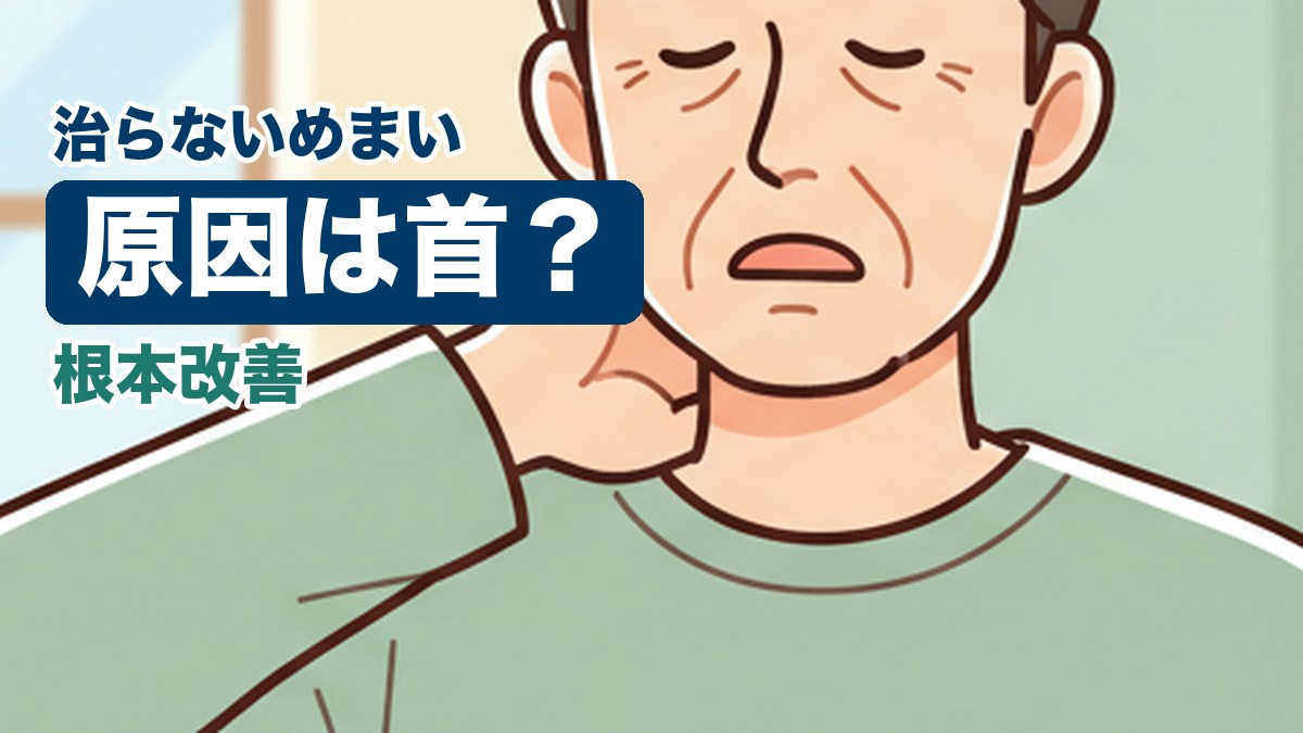 原因は首？に悩む男性のイラスト｜おおた鍼灸院コラム