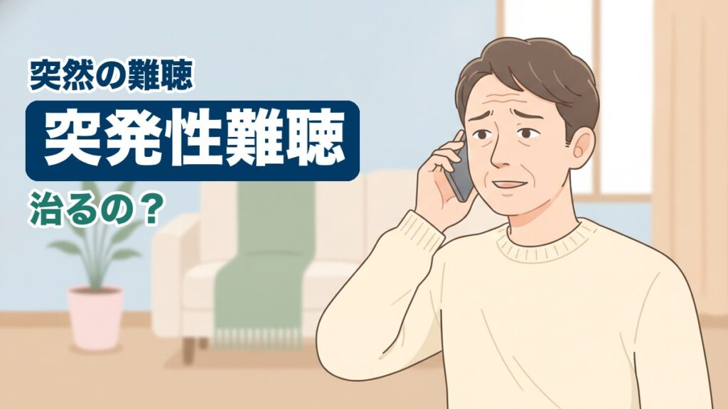 突発性難聴に悩む男性のイラスト｜おおた鍼灸院コラム