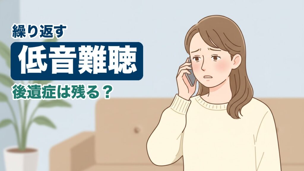 低音難聴に悩む女性のイラスト｜おおた鍼灸院コラム