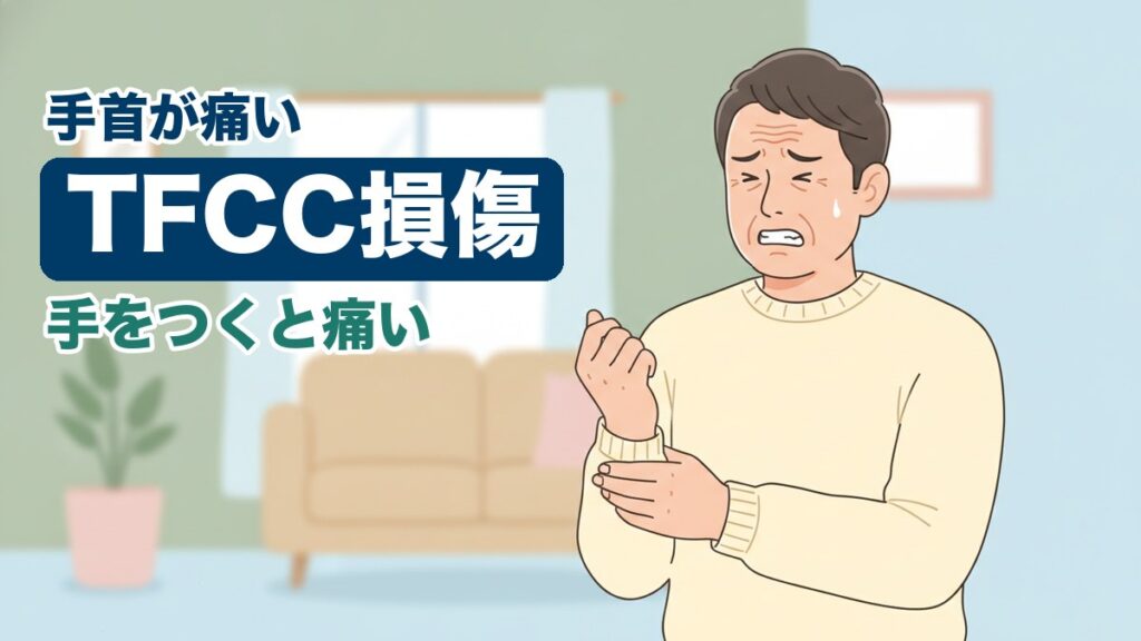 TFCC損傷に悩む男性のイラスト｜おおた鍼灸院コラム
