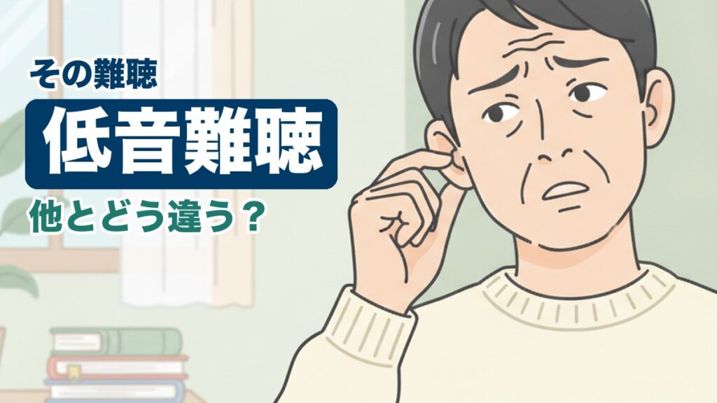 低音難聴に悩む男性のイラスト｜おおた鍼灸院コラム
