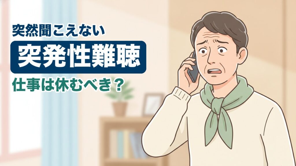 突発性難聴に悩む男性のイラスト｜おおた鍼灸院コラム